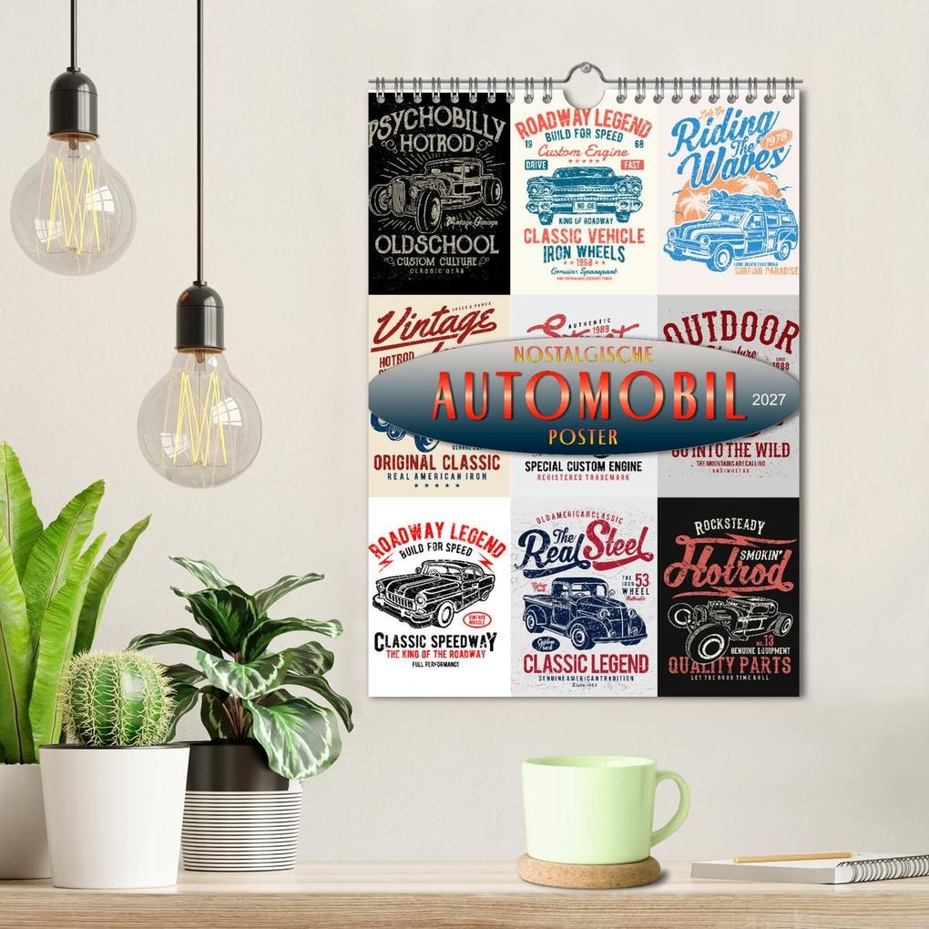 Weitere Ansicht: Automobile - nostalgische Poster (Wandkalender 2027 DIN A4 hoch), CALVENDO Monatskalender | Peter Roder, Calvendo