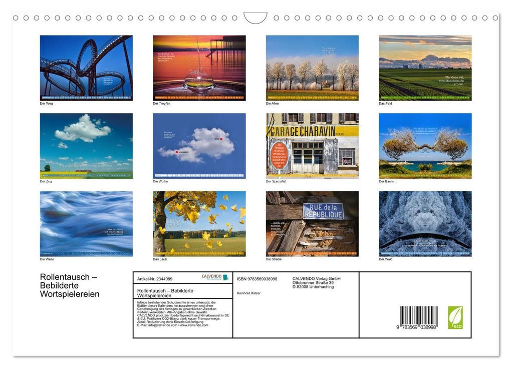 Weitere Ansicht: Rollentausch - Bebilderte Wortspielereien (Wandkalender 2027 DIN A3 quer), CALVENDO Monatskalender | Reinhold Ratzer, Calvendo