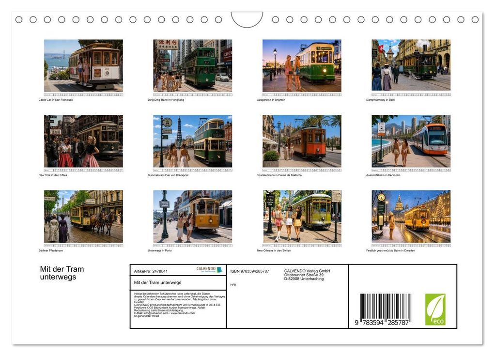 Weitere Ansicht: Mit der Tram unterwegs (Wandkalender 2027 DIN A4 quer), CALVENDO Monatskalender | Hpk Hpk, Calvendo, HPK