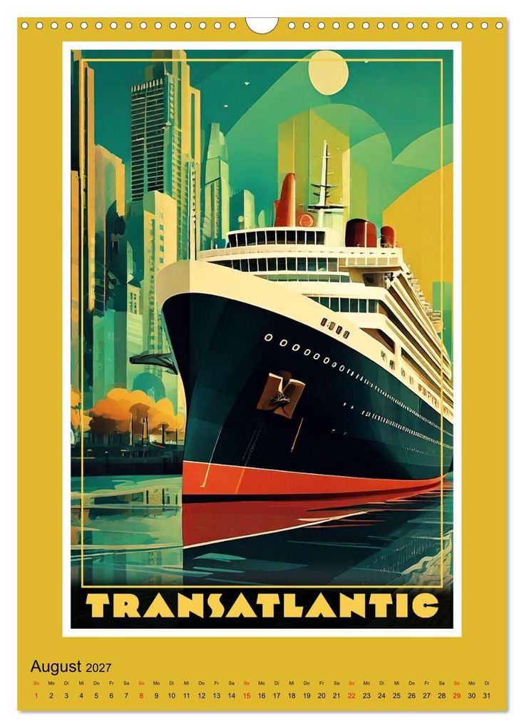 Weitere Ansicht: Art-Déco Vintage-Poster (Wandkalender 2027 DIN A3 hoch), CALVENDO Monatskalender | Werner Braun, Calvendo