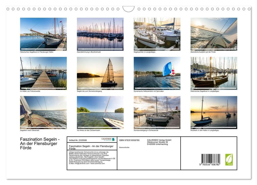 Weitere Ansicht: Faszination Segeln - An der Flensburger Förde (Wandkalender 2027 DIN A3 quer), CALVENDO Monatskalender | Calvendo, fotosvonlucke