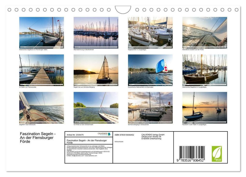 Weitere Ansicht: Faszination Segeln - An der Flensburger Förde (Wandkalender 2027 DIN A4 quer), CALVENDO Monatskalender | Calvendo, fotosvonlucke