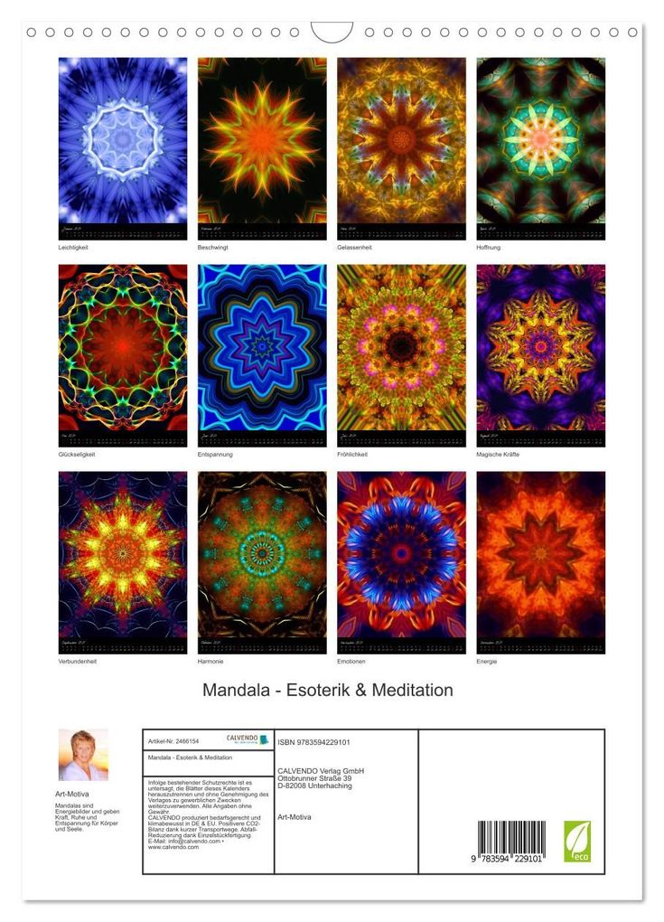 Weitere Ansicht: Mandala - Esoterik & Meditation (Wandkalender 2027 DIN A3 hoch), CALVENDO Monatskalender | Art-Motiva Art-Motiva, Calvendo, Art-Motiva