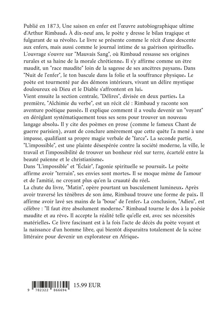 Weitere Ansicht: Une saison en enfer | Arthur Rimbaud