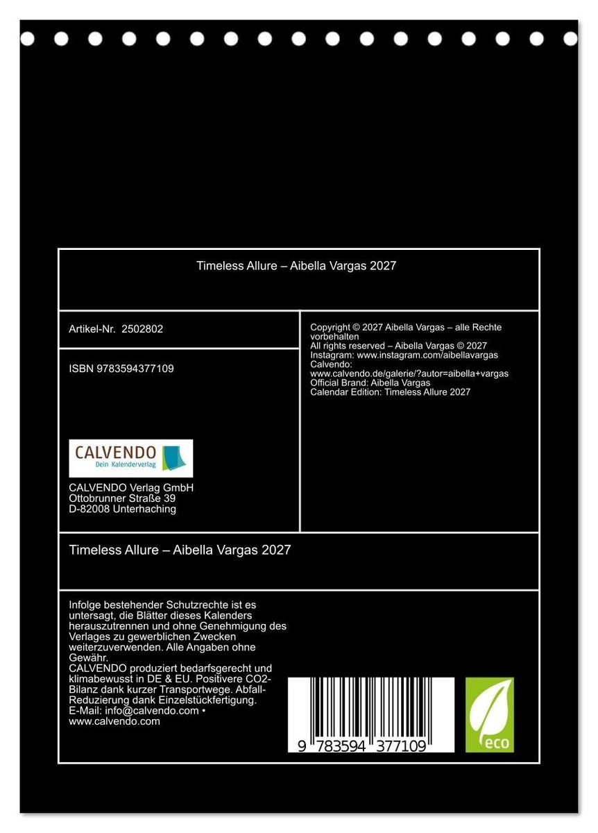 Weitere Ansicht: Timeless Allure - Aibella Vargas 2027 (Tischkalender 2027 DIN A5 hoch), CALVENDO Monatskalender | Aibella Vargas, Calvendo
