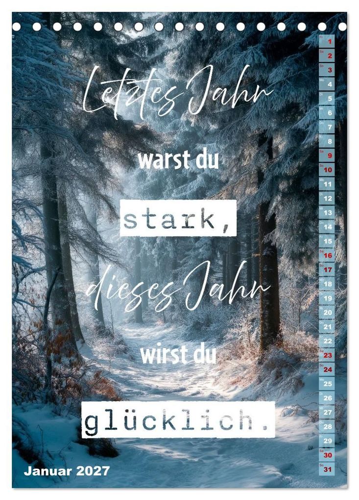Weitere Ansicht: Motivation Sprüchekalender - Glück ist die Summe schöner Momente (Tischkalender 2027 DIN A5 hoch), CALVENDO Monatskalender | Melanie Viola