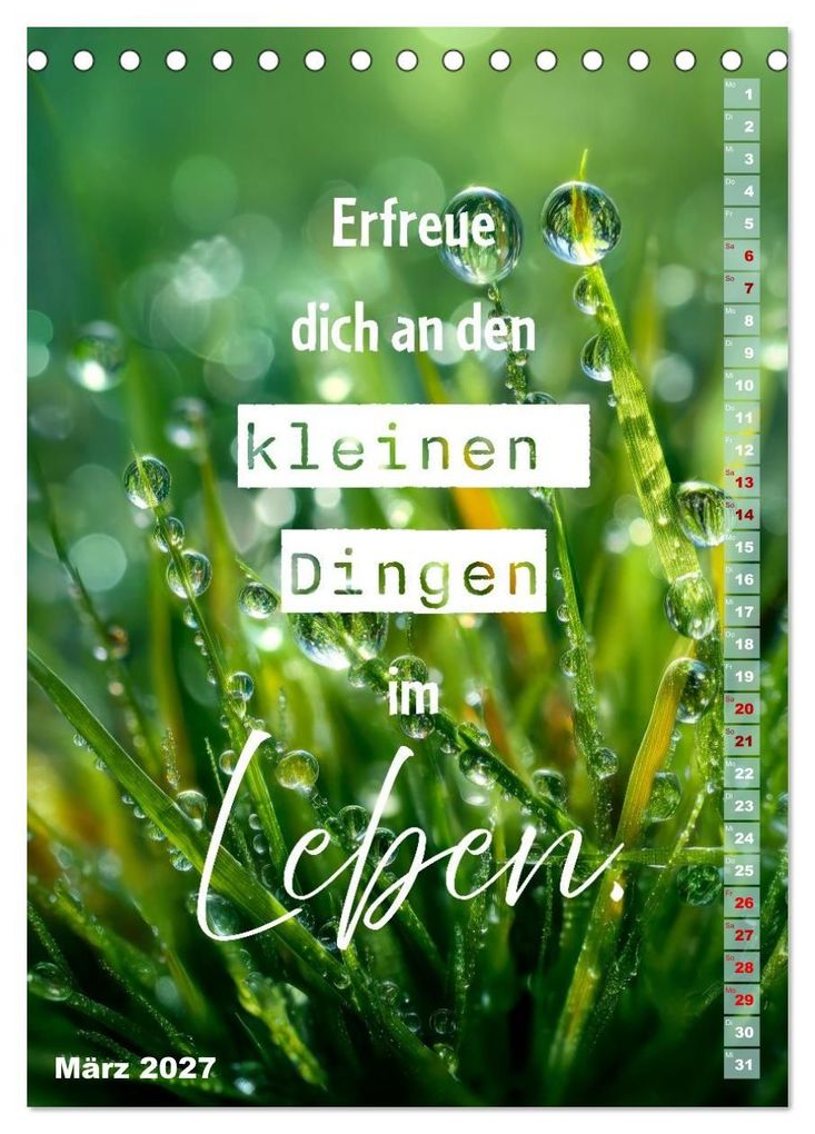 Weitere Ansicht: Motivation Sprüchekalender - Glück ist die Summe schöner Momente (Tischkalender 2027 DIN A5 hoch), CALVENDO Monatskalender | Melanie Viola