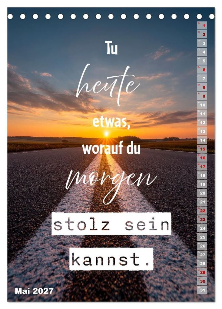 Weitere Ansicht: Motivation Sprüchekalender - Glück ist die Summe schöner Momente (Tischkalender 2027 DIN A5 hoch), CALVENDO Monatskalender | Melanie Viola
