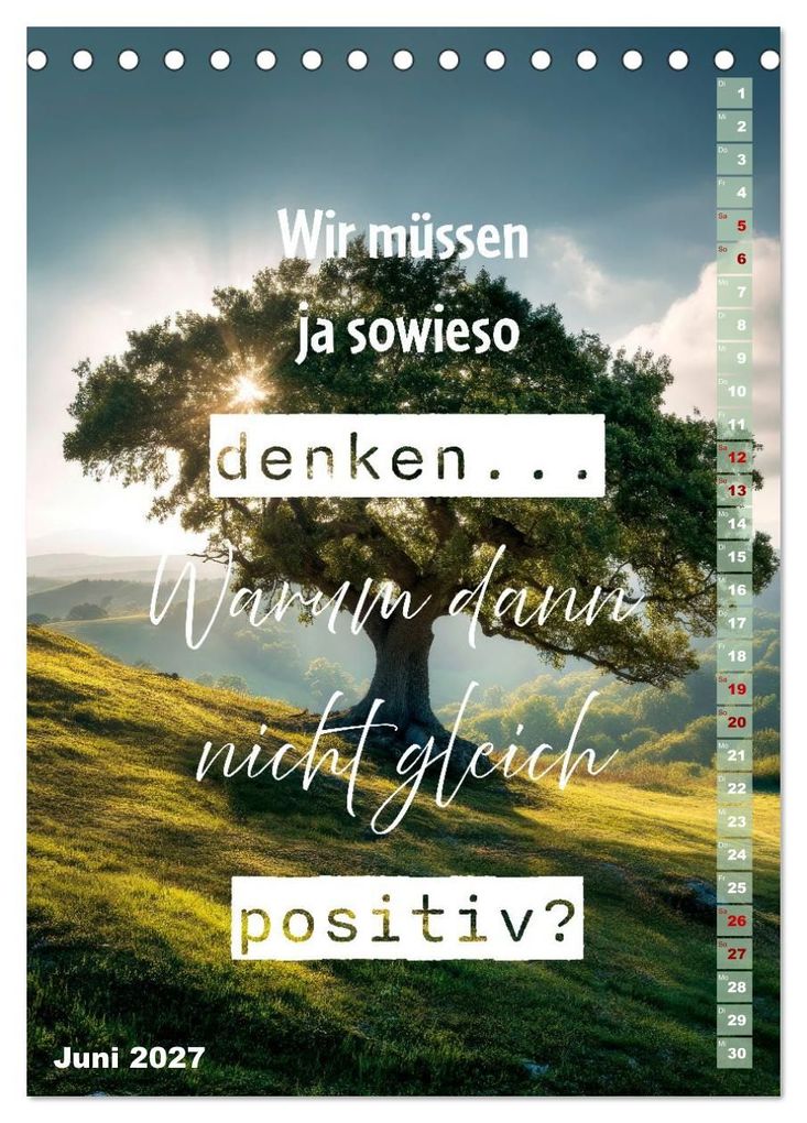 Weitere Ansicht: Motivation Sprüchekalender - Glück ist die Summe schöner Momente (Tischkalender 2027 DIN A5 hoch), CALVENDO Monatskalender | Melanie Viola