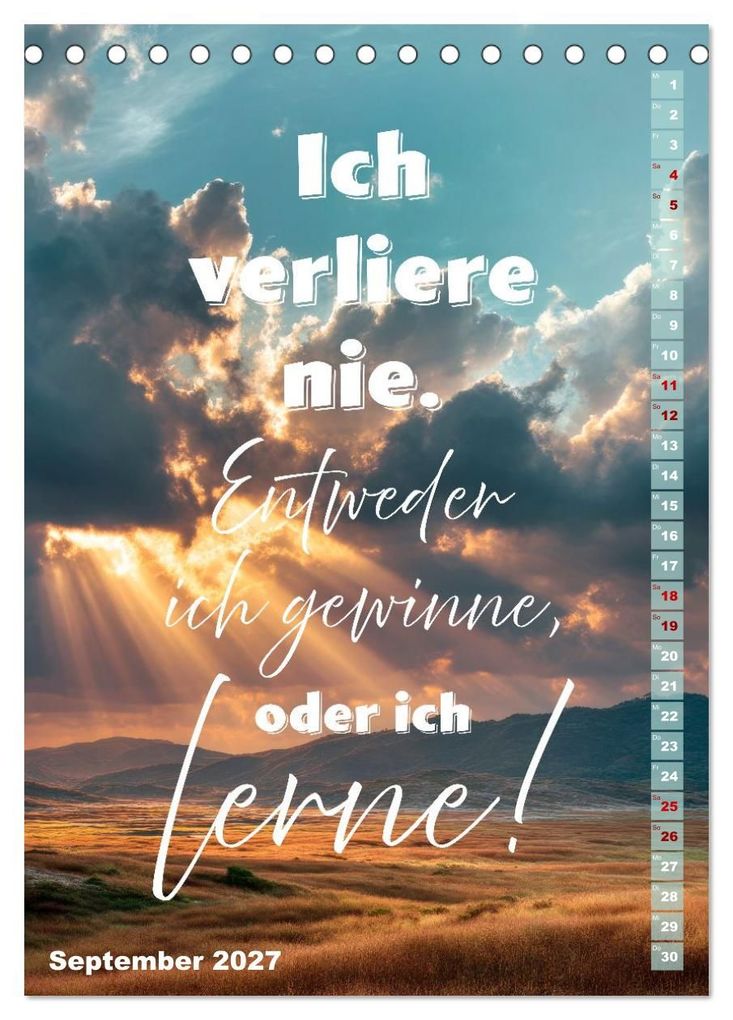 Weitere Ansicht: Motivation Sprüchekalender - Glück ist die Summe schöner Momente (Tischkalender 2027 DIN A5 hoch), CALVENDO Monatskalender | Melanie Viola