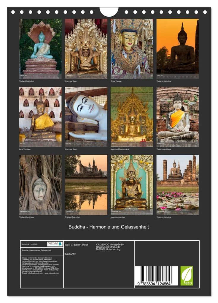 Weitere Ansicht: Buddha - Harmonie und Gelassenheit (Wandkalender 2027 DIN A4 hoch), CALVENDO Monatskalender | Calvendo, BuddhaART, BuddhaART BuddhaART