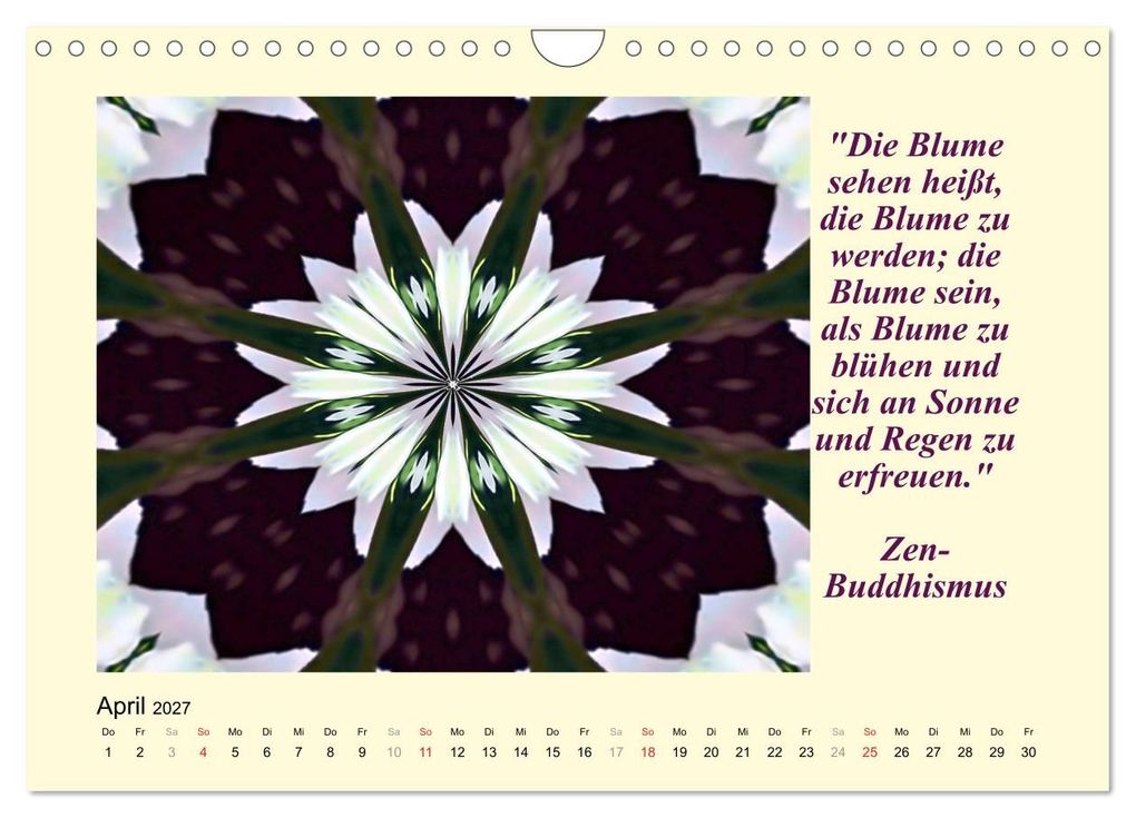 Weitere Ansicht: Meditation - Asiatische Weisheiten (Wandkalender 2027 DIN A4 quer), CALVENDO Monatskalender | Calvendo, Art-Motiva