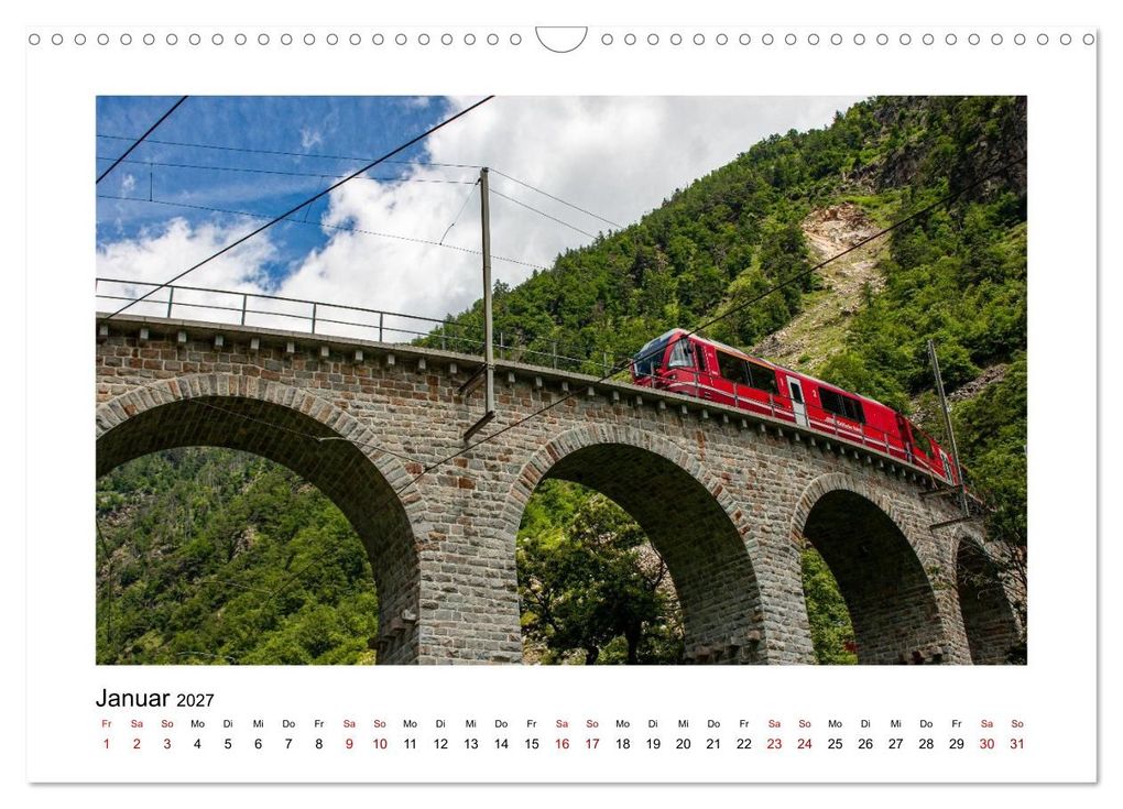 Weitere Ansicht: Die Rhätische Bahn - Ein Kurztrip in die Schweiz (Wandkalender 2027 DIN A3 quer), CALVENDO Monatskalender | Gisela Will, Calvendo