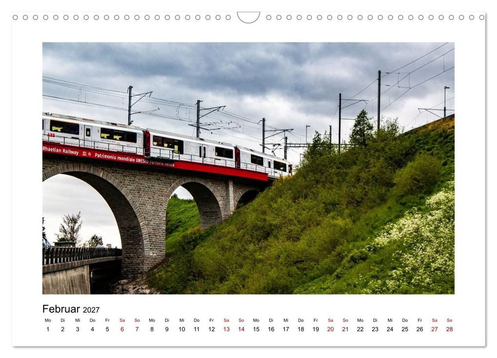 Weitere Ansicht: Die Rhätische Bahn - Ein Kurztrip in die Schweiz (Wandkalender 2027 DIN A3 quer), CALVENDO Monatskalender | Gisela Will, Calvendo
