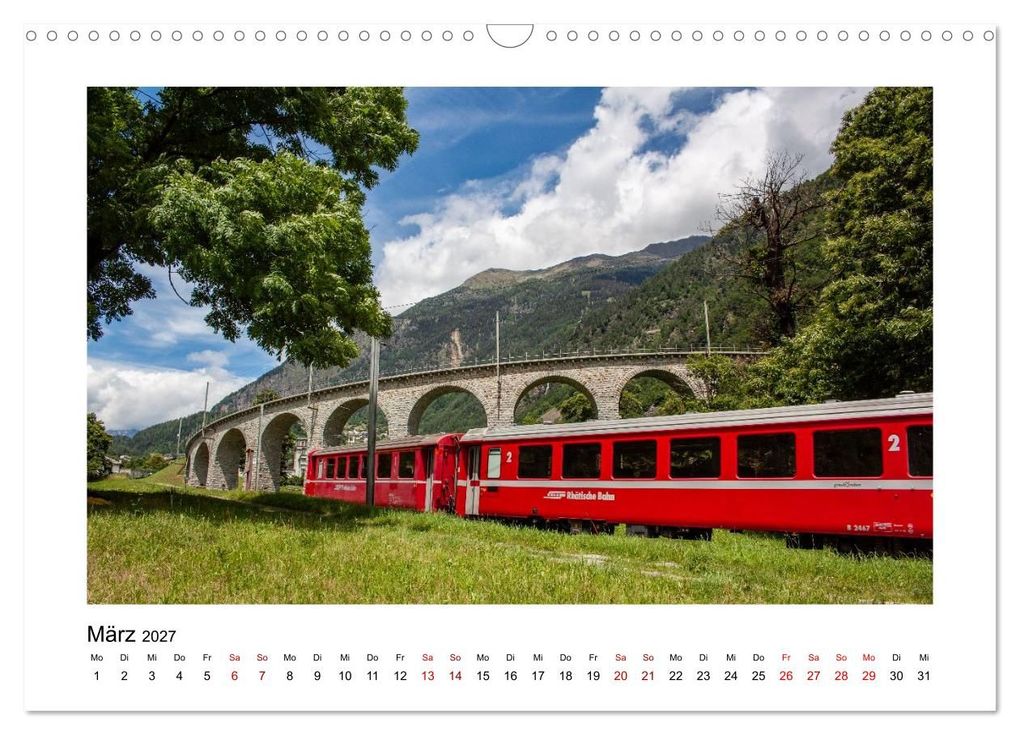 Weitere Ansicht: Die Rhätische Bahn - Ein Kurztrip in die Schweiz (Wandkalender 2027 DIN A3 quer), CALVENDO Monatskalender | Gisela Will, Calvendo