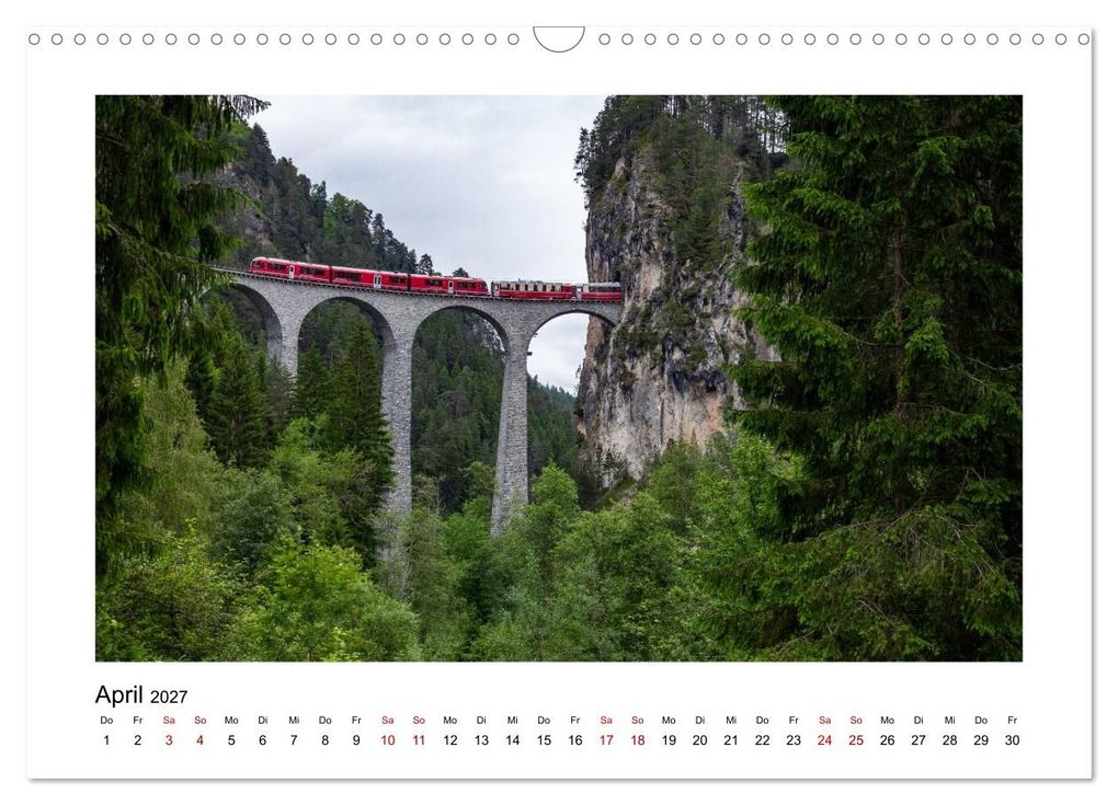 Weitere Ansicht: Die Rhätische Bahn - Ein Kurztrip in die Schweiz (Wandkalender 2027 DIN A3 quer), CALVENDO Monatskalender | Gisela Will, Calvendo