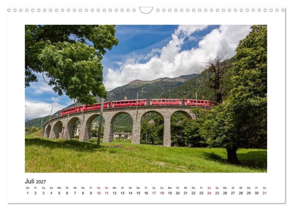 Weitere Ansicht: Die Rhätische Bahn - Ein Kurztrip in die Schweiz (Wandkalender 2027 DIN A3 quer), CALVENDO Monatskalender | Gisela Will, Calvendo