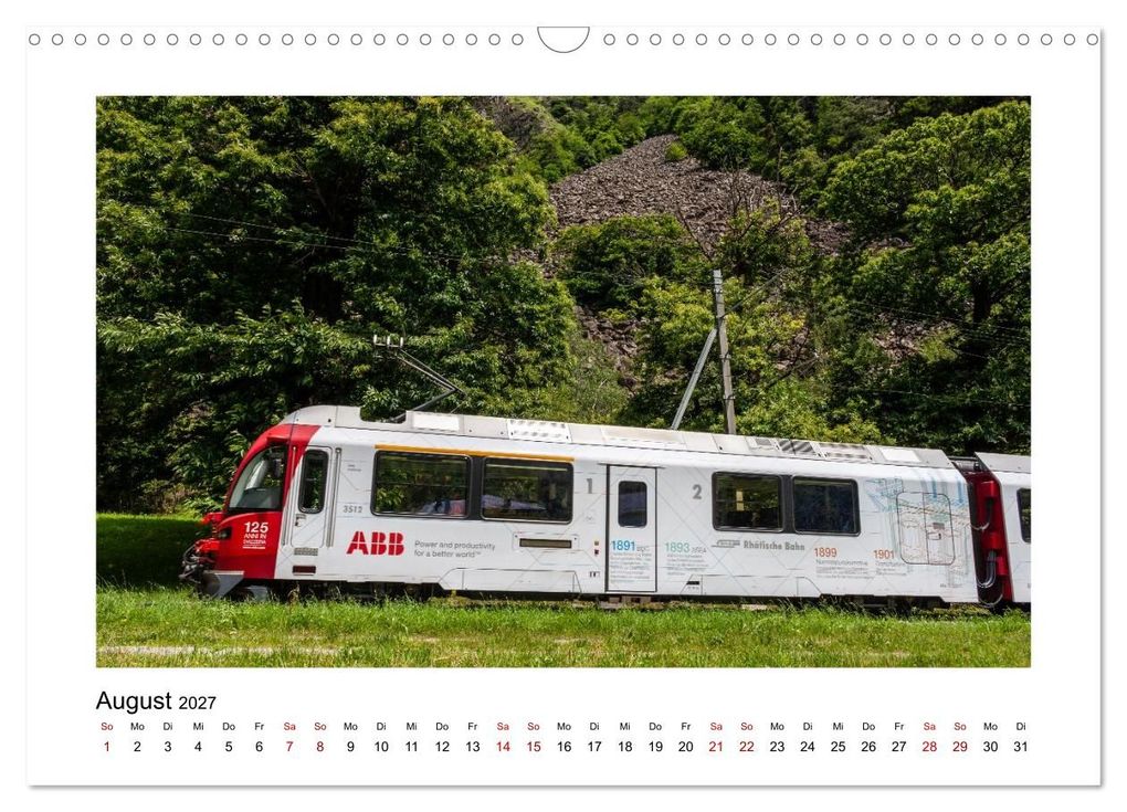 Weitere Ansicht: Die Rhätische Bahn - Ein Kurztrip in die Schweiz (Wandkalender 2027 DIN A3 quer), CALVENDO Monatskalender | Gisela Will, Calvendo