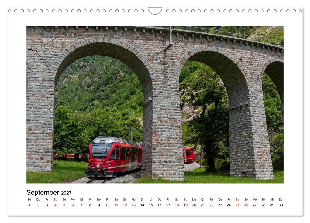 Weitere Ansicht: Die Rhätische Bahn - Ein Kurztrip in die Schweiz (Wandkalender 2027 DIN A3 quer), CALVENDO Monatskalender | Gisela Will, Calvendo