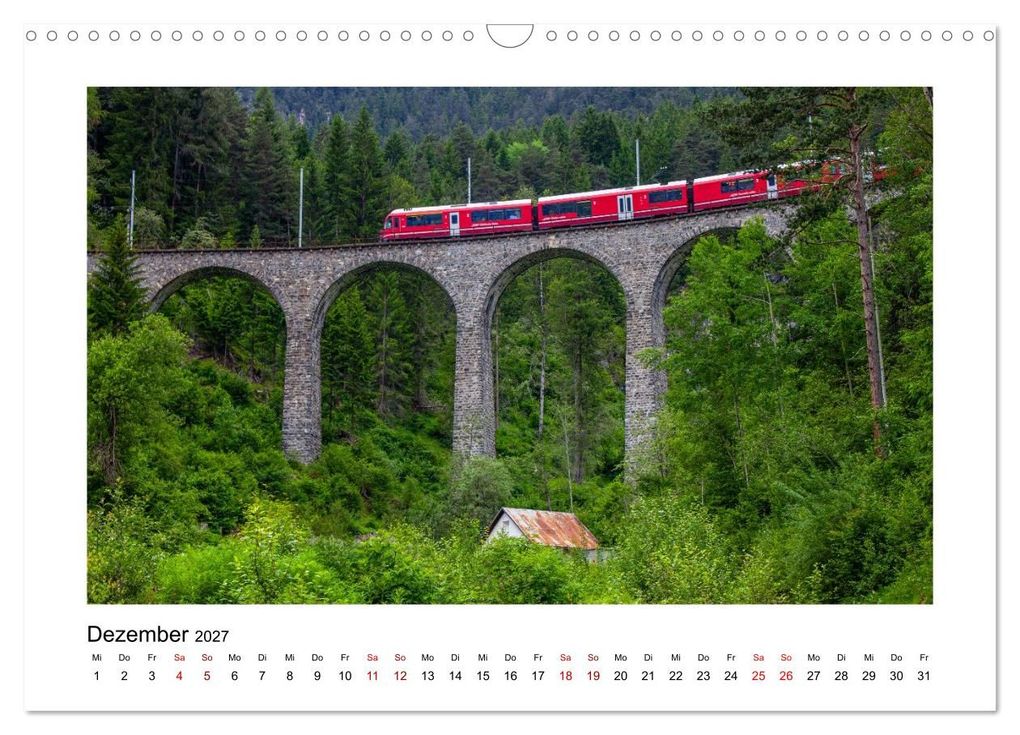 Weitere Ansicht: Die Rhätische Bahn - Ein Kurztrip in die Schweiz (Wandkalender 2027 DIN A3 quer), CALVENDO Monatskalender | Gisela Will, Calvendo