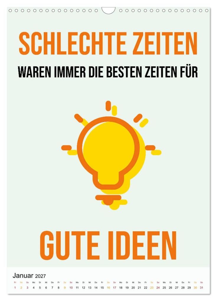 Weitere Ansicht: Dein monatlicher Motivationsschub: Das Leben wird nicht leichter, Du wirst nur stärker. (Wandkalender 2027 DIN A3 hoch), CALVENDO Monatskalender | CALVENDO