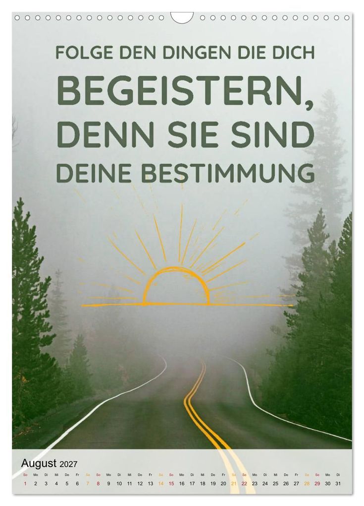 Weitere Ansicht: Dein monatlicher Motivationsschub: Das Leben wird nicht leichter, Du wirst nur stärker. (Wandkalender 2027 DIN A3 hoch), CALVENDO Monatskalender | CALVENDO