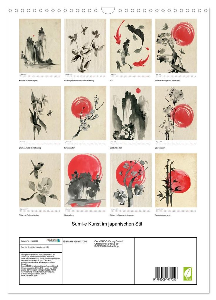 Weitere Ansicht: Sumi-e Kunst im japanischen Stil (Wandkalender 2027 DIN A3 hoch), CALVENDO Monatskalender | Lucia, Calvendo