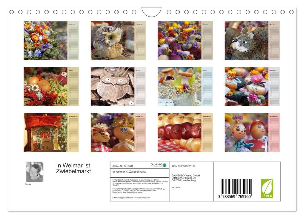 Weitere Ansicht: In Weimar ist Zwiebelmarkt (Wandkalender 2027 DIN A4 quer), CALVENDO Monatskalender | Flori0, Calvendo