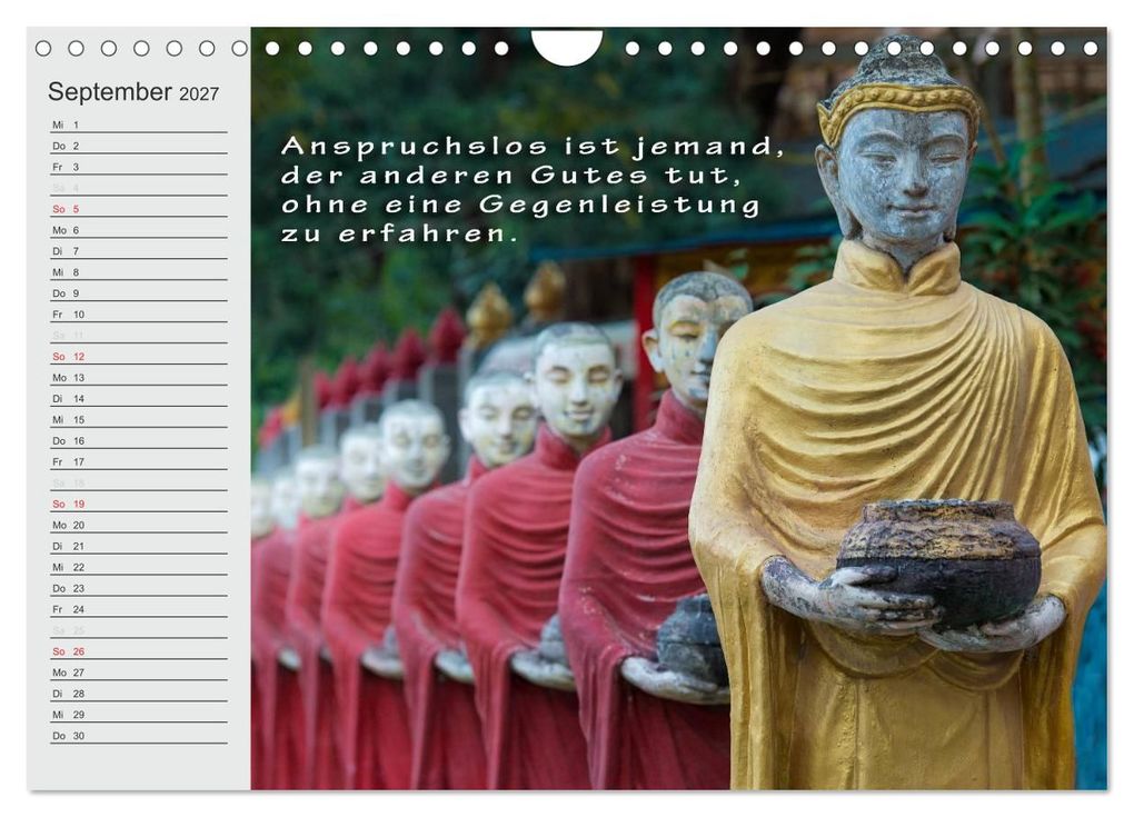 Weitere Ansicht: BUDDHA Buddhistische Weisheiten (Wandkalender 2027 DIN A4 quer), CALVENDO Monatskalender | BuddhaART, Calvendo
