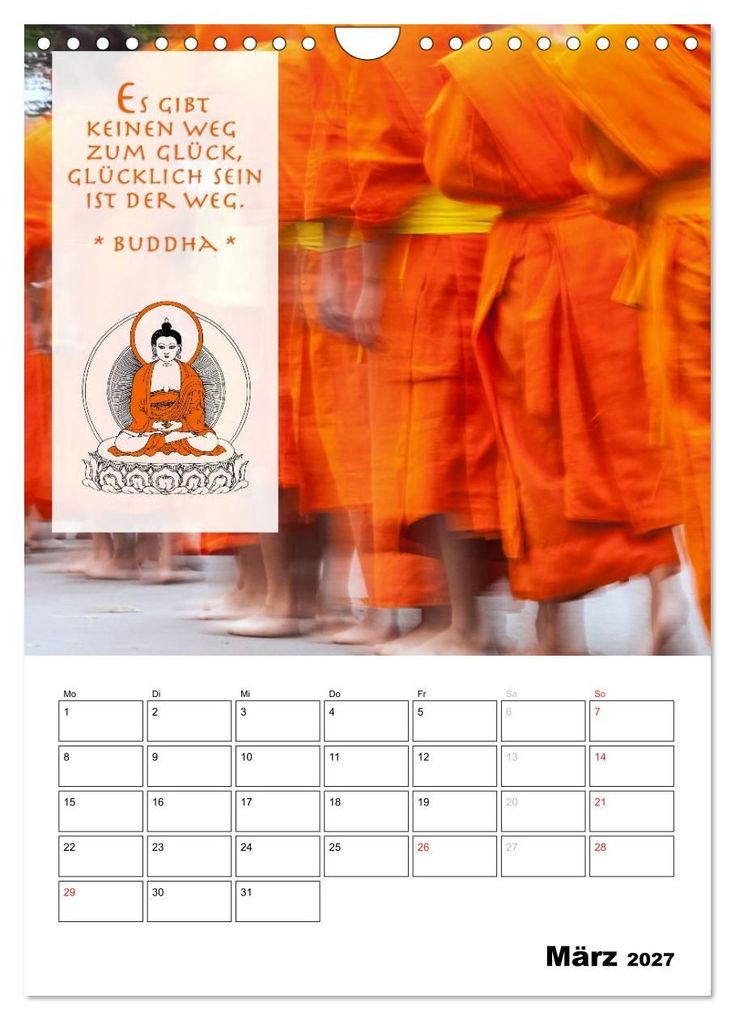 Weitere Ansicht: BUDDHAS ZITATE Buddhistische Weisheiten (Wandkalender 2027 DIN A4 hoch), CALVENDO Monatskalender | BuddhaART, Calvendo