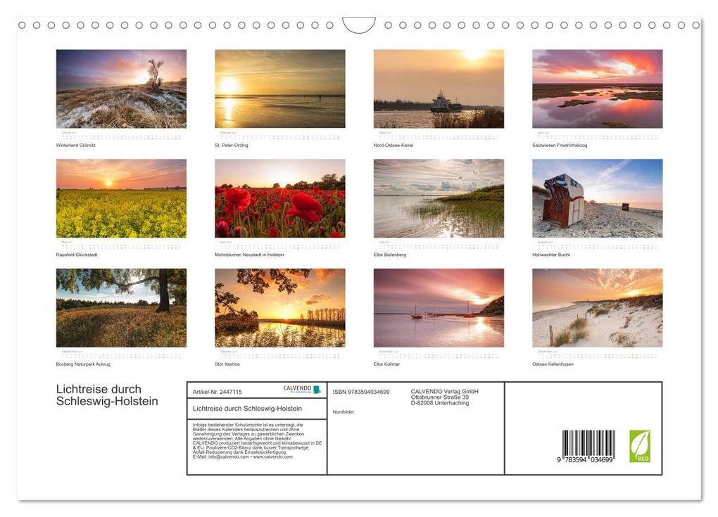 Weitere Ansicht: Lichtreise durch Schleswig-Holstein (Wandkalender 2027 DIN A3 quer), CALVENDO Monatskalender | Nordbilder, Calvendo