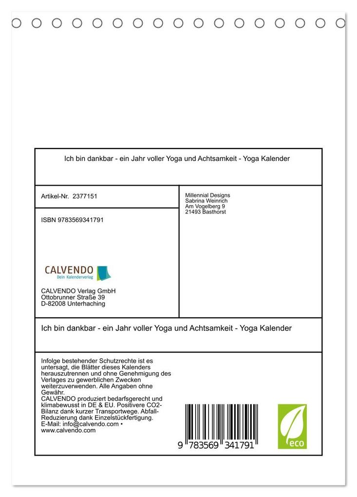 Weitere Ansicht: Ich bin dankbar - ein Jahr voller Yoga und Achtsamkeit - Yoga Kalender (Tischkalender 2027 DIN A5 hoch), CALVENDO Monatskalender | MD-Publishing, Calvendo