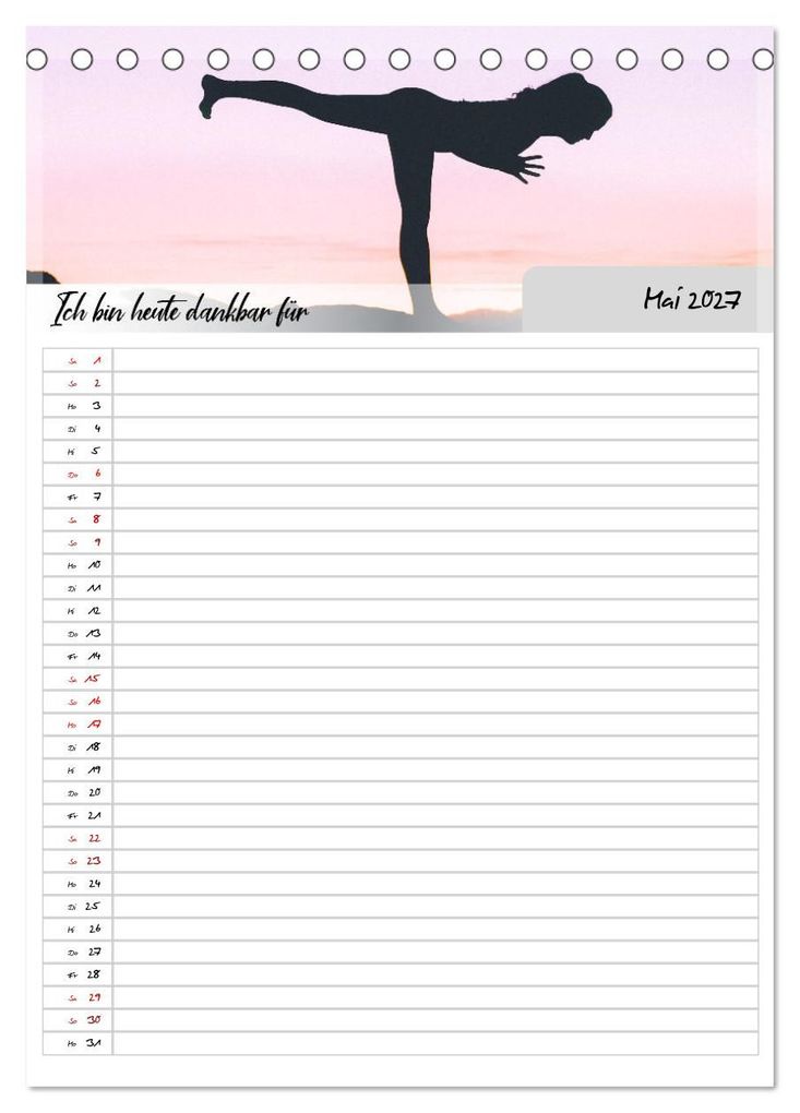 Weitere Ansicht: Ich bin dankbar - ein Jahr voller Yoga und Achtsamkeit - Yoga Kalender (Tischkalender 2027 DIN A5 hoch), CALVENDO Monatskalender | MD-Publishing, Calvendo