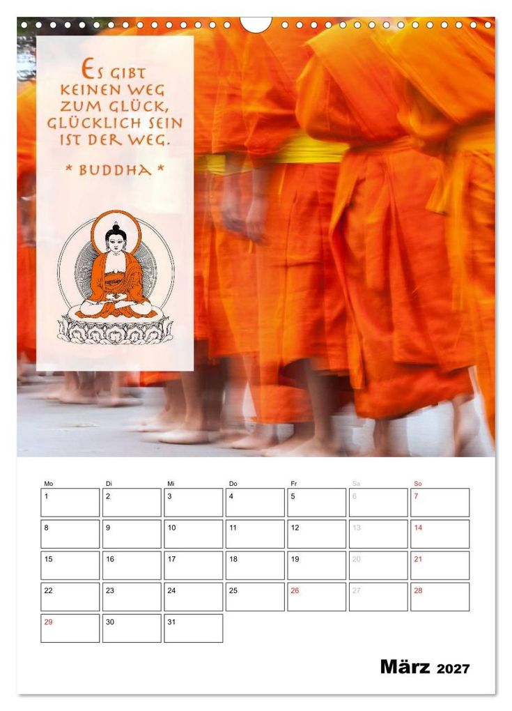 Weitere Ansicht: BUDDHAS ZITATE Buddhistische Weisheiten (Wandkalender 2027 DIN A3 hoch), CALVENDO Monatskalender | BuddhaART, Calvendo