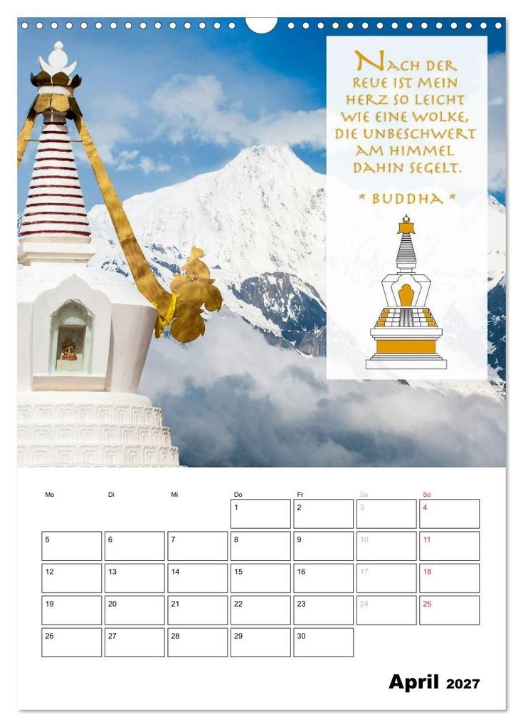Weitere Ansicht: BUDDHAS ZITATE Buddhistische Weisheiten (Wandkalender 2027 DIN A3 hoch), CALVENDO Monatskalender | BuddhaART, Calvendo