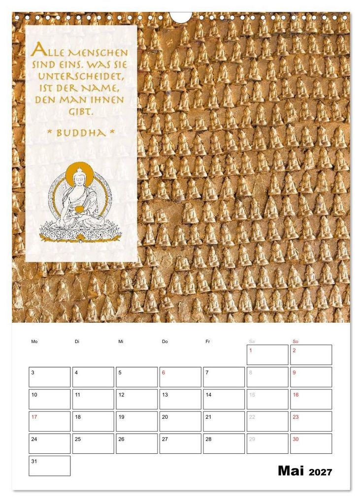 Weitere Ansicht: BUDDHAS ZITATE Buddhistische Weisheiten (Wandkalender 2027 DIN A3 hoch), CALVENDO Monatskalender | BuddhaART, Calvendo