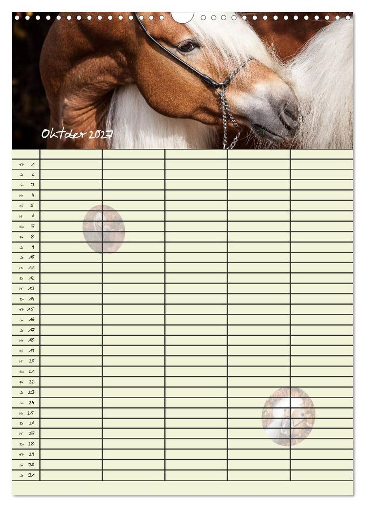 Weitere Ansicht: Haflinger Pferde - Stall- und Familienplaner 2027 (Wandkalender 2027 DIN A3 hoch), CALVENDO Monatskalender | Natural-Golden.de, Calvendo