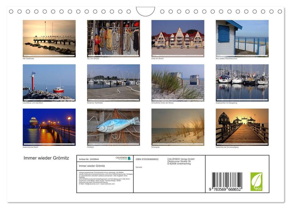 Weitere Ansicht: Immer wieder Grömitz (Wandkalender 2027 DIN A4 quer), CALVENDO Monatskalender | Sarnade, Calvendo