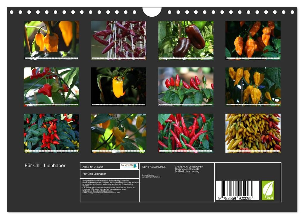 Weitere Ansicht: Für Chili Liebhaber (Wandkalender 2027 DIN A4 quer), CALVENDO Monatskalender | SchnelleWelten, Calvendo