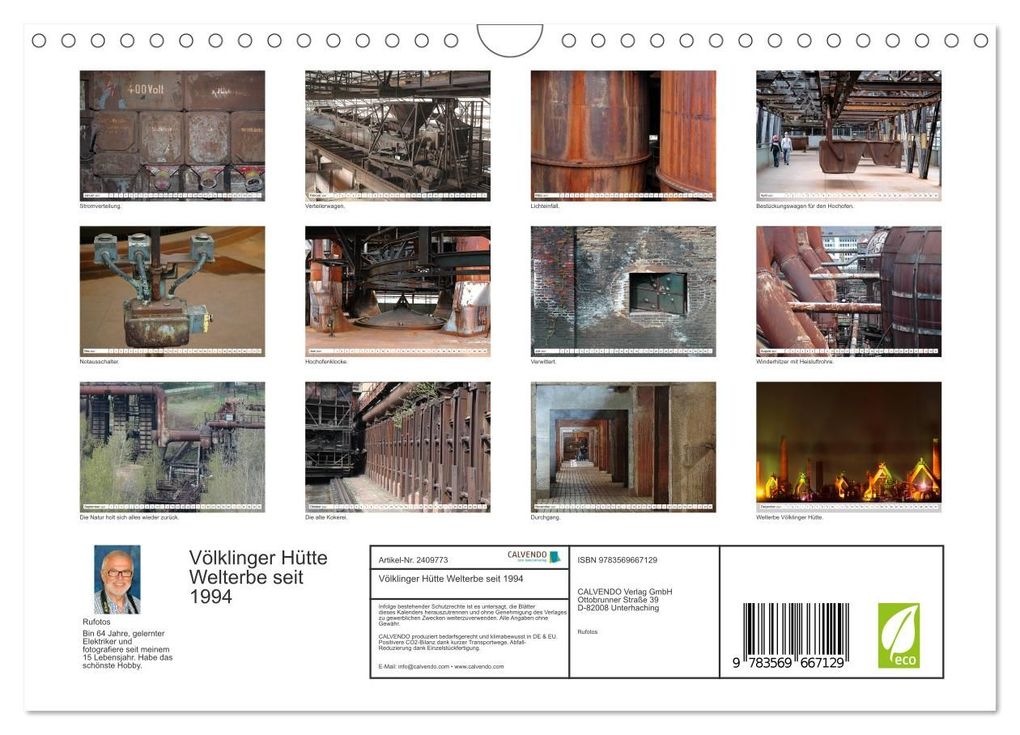 Weitere Ansicht: Völklinger Hütte Welterbe seit 1994 (Wandkalender 2027 DIN A4 quer), CALVENDO Monatskalender | Rufotos, Calvendo