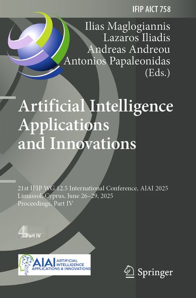 Produktbild: Artificial Intelligence Applications and Innovations