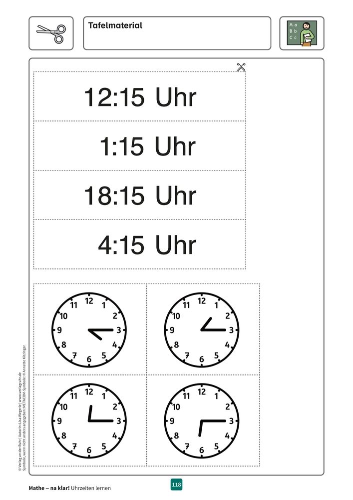 Weitere Ansicht: Mathe - na klar! Uhrzeiten lernen | Lisa Wegerle