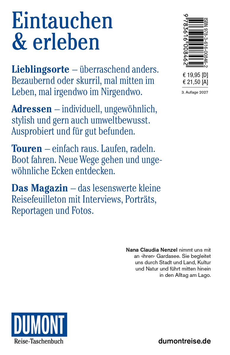 Weitere Ansicht: DUMONT Reise-Taschenbuch Reiseführer Gardasee | Nana Claudia Nenzel