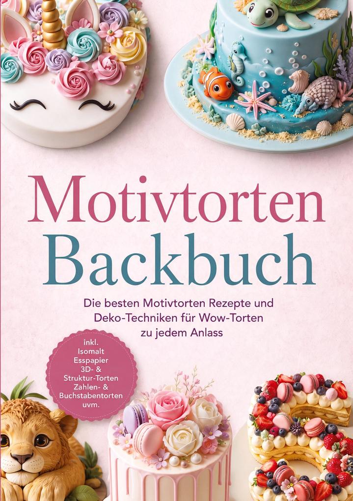 Produktbild: Motivtorten Backbuch: Die besten Motivtorten Rezepte und Deko-Techniken für Wow-Torten zu jedem Anlass - inkl. Isomalt, Esspapier, 3D- & Struktur-Torten, Zahlen- & Buchstabentorten uvm. | Elisa Korporal