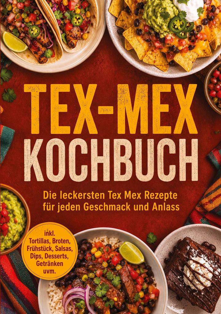 Produktbild: Tex-Mex Kochbuch: Die leckersten Tex Mex Rezepte für jeden Geschmack und Anlass - inkl. Tortillas, Broten, Frühstück, Salsas, Dips, Desserts, Getränken uvm. | Vanessa Wienberg