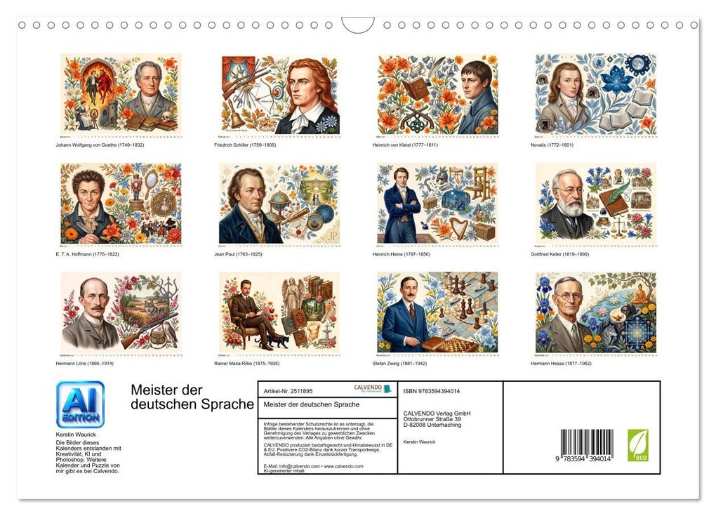 Weitere Ansicht: Meister der deutschen Sprache (Wandkalender 2027 DIN A3 quer), CALVENDO Monatskalender | Kerstin Waurick