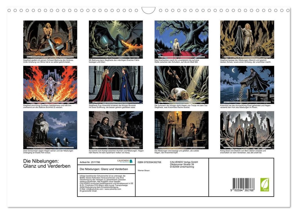 Weitere Ansicht: Die Nibelungen: Glanz und Verderben (Wandkalender 2027 DIN A3 quer), CALVENDO Monatskalender | Werner Braun