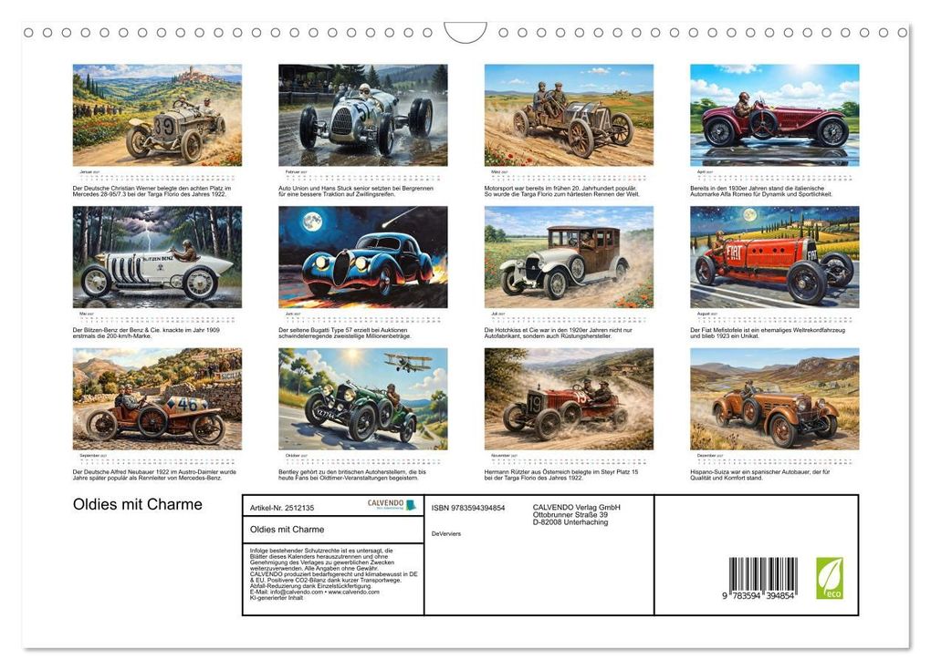 Weitere Ansicht: Oldies mit Charme (Wandkalender 2027 DIN A3 quer), CALVENDO Monatskalender | DeVerviers / Jean.Louis Glineur, Calvendo