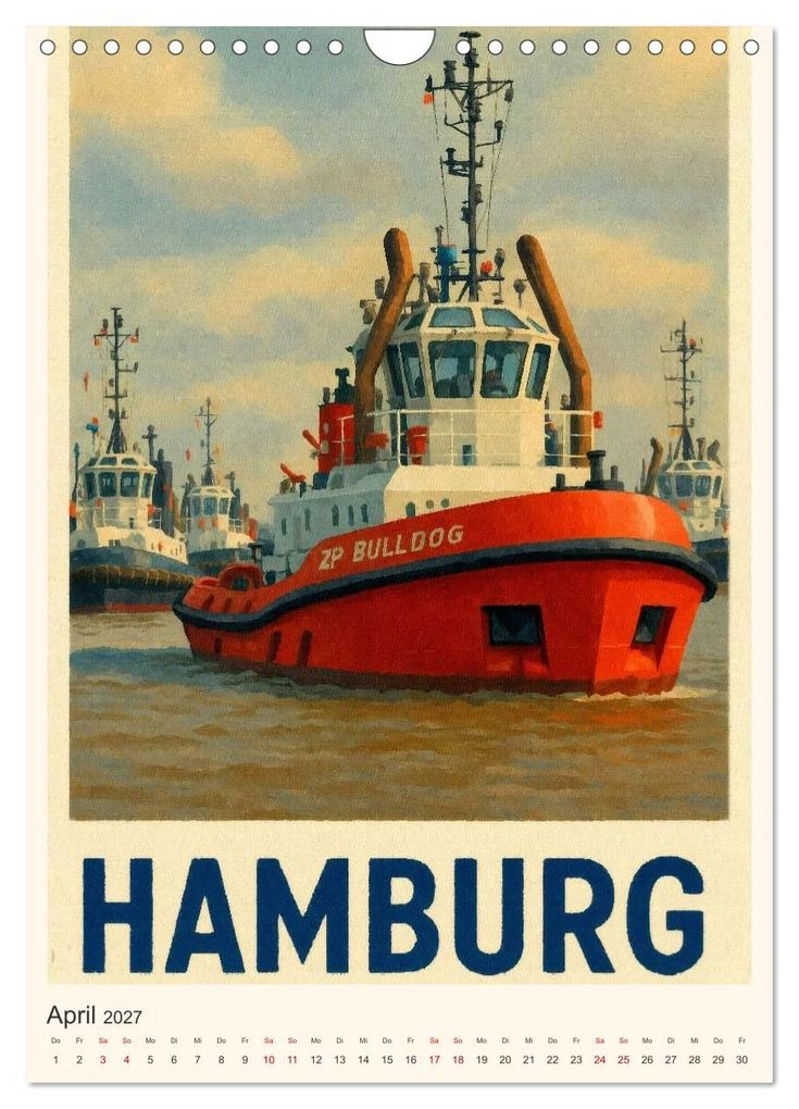 Weitere Ansicht: City Poster Hamburg - Stilisierte Impressionen der Hansestadt (Wandkalender 2027 DIN A4 hoch), CALVENDO Monatskalender | Sabine Wagner, Calvendo