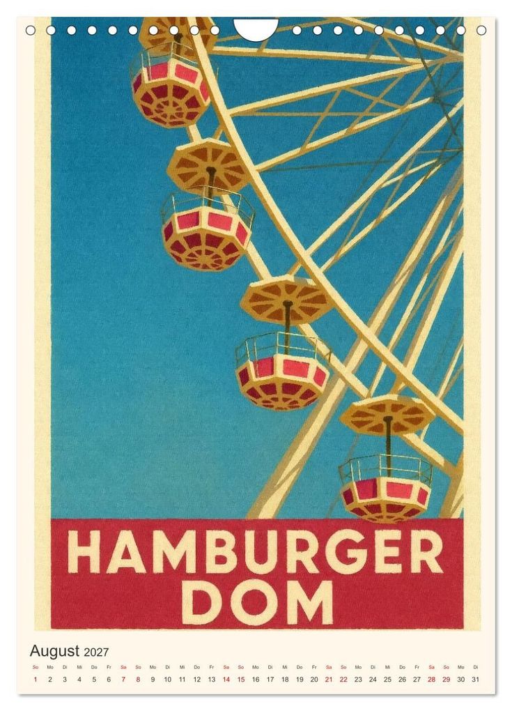 Weitere Ansicht: City Poster Hamburg - Stilisierte Impressionen der Hansestadt (Wandkalender 2027 DIN A4 hoch), CALVENDO Monatskalender | Sabine Wagner, Calvendo